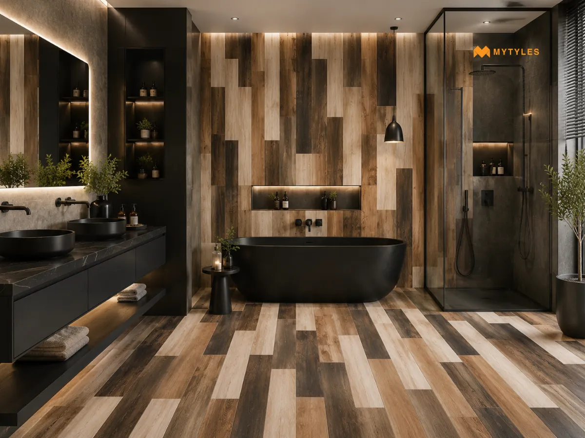GVT Brown Wooden Floor and Wall Tile